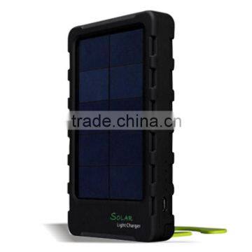 outdoor camping foldable mobile solar power bank 5000 with super Led torch and kick stand