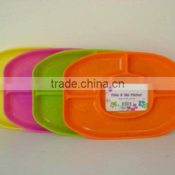 Plastic rect. 4 section chip and dip platter #TG20213