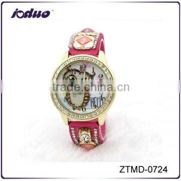 Fashion Lady Owl Stone Leather Watch 2016