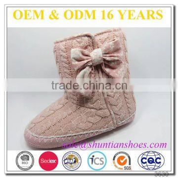 pretty pink suede sole knitted women boots