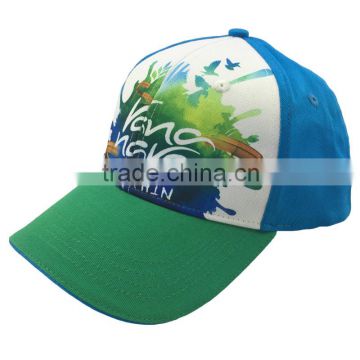 Digital printing common fabric feature 6 panel satin baseball caps and hats