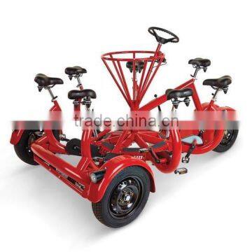 Europe 7 seat adjustable four wheel bike for adults for city tour