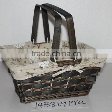 bueaty wicker basket with fashion liner