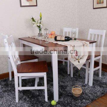 indoor solid pine five pieces dining sets