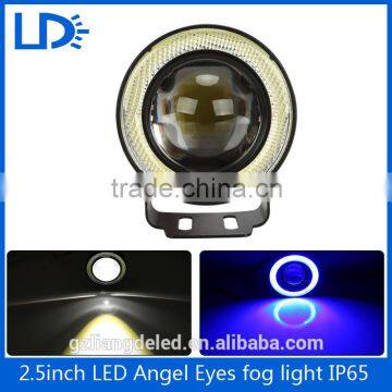 2.5 inch IP65 Waterproof Car Cob led angel eyes headlights COB Auto fog lights