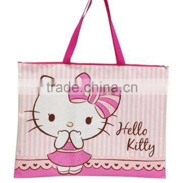 Hello kitty shopping bag with zipper- reusable