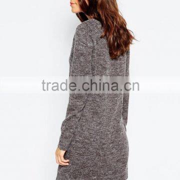Longline Sexy Jumpers With Side Zips Custom Plain Knitted Sweater photo-2