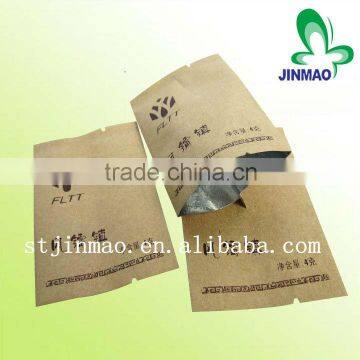 Heat sealed kraft paper tea package pouch