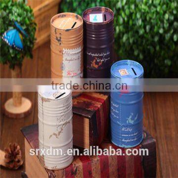 China custom coin bank factory tin can coin bank