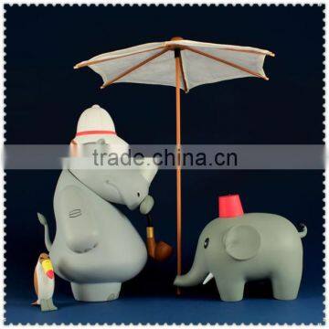 lovely rhinoceros elephant action figure toys/custom cartoon animal vinyl action figure/make plastic action figure China factory