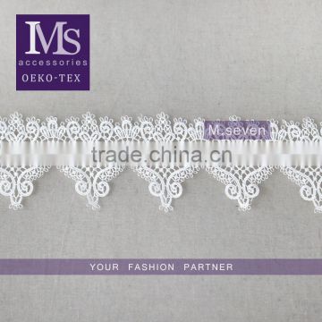 perfect styles design embroidery lace trim in 6.5cm 100% polyester lace trim for wedding dress