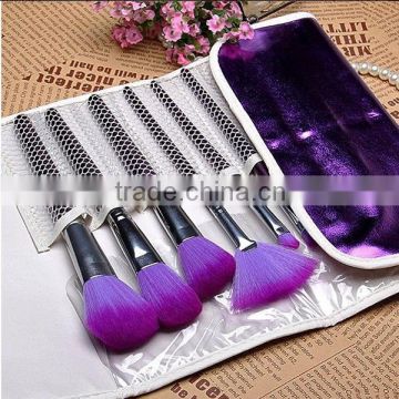 purple 16pcs powder foundation eyeshadow makeup brush set