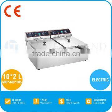 Stainless Steel Fish Fryer - 2 Baskets, 10x2 Liters, CE, 3x2 Kw, TT-WE1258