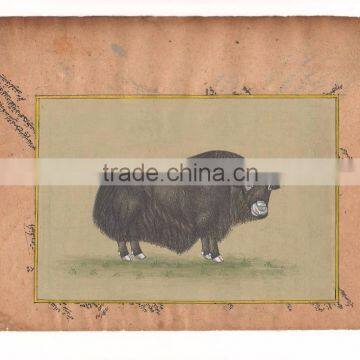 Antique Painting Artwork Artist Gallery Animal Himalayan Yak India UNO CHINA