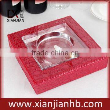 Custom Made Hotel Home PU Leather Ashtrays Holders (XJJD19)