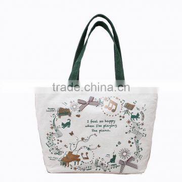 full color printing 12 oz cotton canvas hand bag tote bag