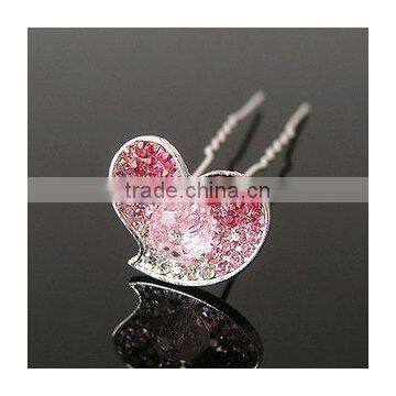 Bridal Crystal Heart Hair Pins