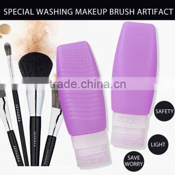 New design silicone travel bottle with makeup brudh cleaner