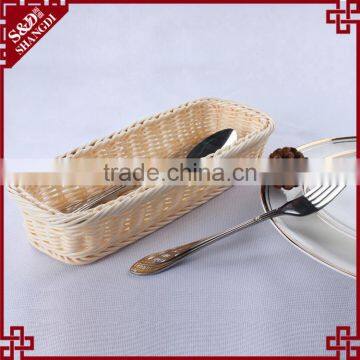 Eco-friendly Longitypical Design Handcraft Rattan Cutlery Basket