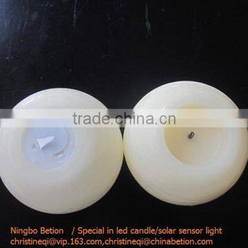 Round Ball Shaped Flamleless Candles Yellower Flicking Wax Candle