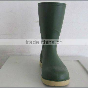 ordinary dark green PVC working rain boots