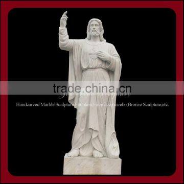 Hand Made White Marble Jesus Statue photo-3