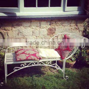 vintage whtie iron antique chaise lounge chair