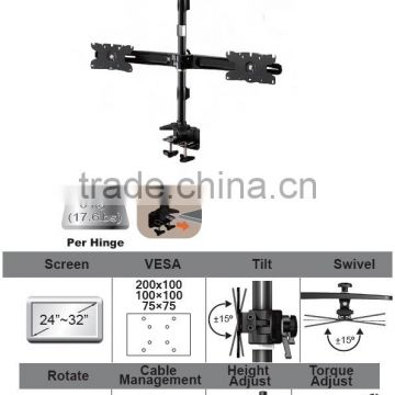 Aluminum Desk Quad LCD monitor arm clamp mount rack