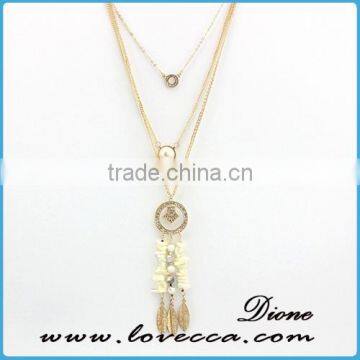 Wholesale fashion colorful gemstone artificial gem stone chain necklace