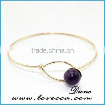 Birthday Gemstone Bangle With Gold Plated Sparkling Crystal Bangle photo-2