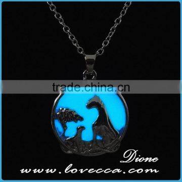 Dark Luminous Necklaces Silver Color Chain Pendant Lighting photo-4