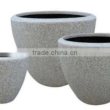 Sandstone Round Flower Pot With Glass Pieces Garden Pots photo-3