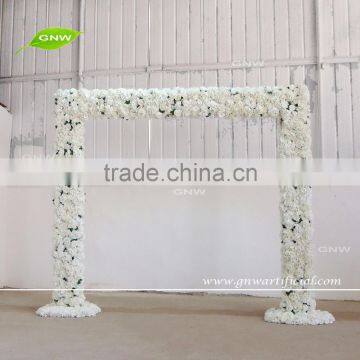 GNW FLA161031 White artificial decorative wooden flower arch for wedding backdrop