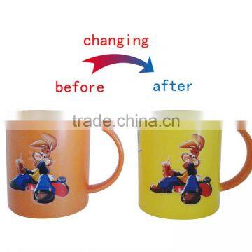 Reusable Hot Color Changing Plastic Cup With Handle