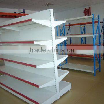 Supermarket metal stacking rack and shelf