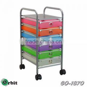 Colorful 4 Tier Plastic Storage Trolley With Drawers, Space Saving Storage Cabinet photo-4