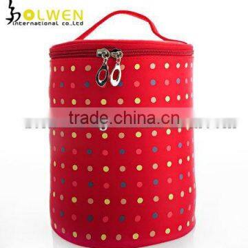 Portable Round Spots Cosmetic Bag
