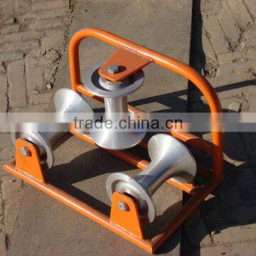 Three round corner aluminum cable rollers