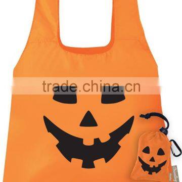 Customized Skull Shape Design Folding Bags Fashion Halloween Black Tote Foldable Bags Reusage Foldable Shoulder Bags photo-5