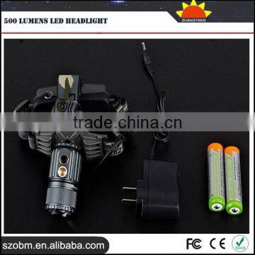 Rechargble Adjustable Zoom Headlamp 500 Lumens Led Headlight photo-3