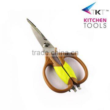 8.25 " PP plasitc handle kitchen scissors with bottle opener