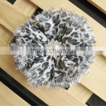 Animal Chifon Flower With Rhinestone in Center for Kids Hair Accessories photo-6