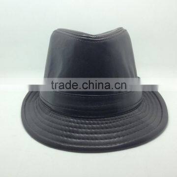 Blank Black Top Cap , Formal Hat For Man , Wedding Hat With Leater photo-2