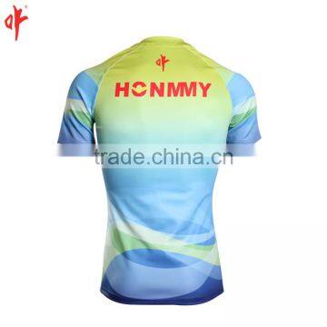 Full Sublimation Uniforms,Rugby t Shirt,Plain Sky Blue Jersey Football TOPS photo-3