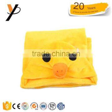 Baby blanket with plush duck infant toddlers hooded towel