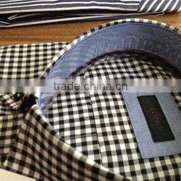 Men Gingham Shirts 100 Cotton Checks/plaids Shirt Button Down High Collar Shirts photo-3