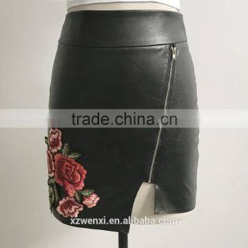 Designer One Piece Short Dress pu Leather Very Short Mini Skirt Running Skirts