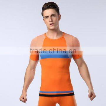Customize Personal Brand Logo Contrast Color Gym T Shirts for Men
