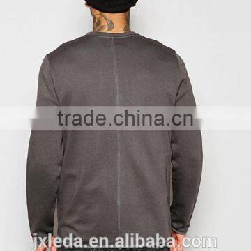 New Style Curved Hem Blank Bomber Jacket Custom Made photo-3