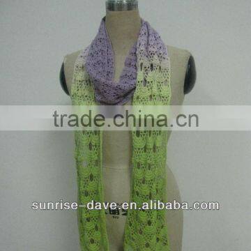 Wholesale dyeing crochet cotton scarf trim for ladies